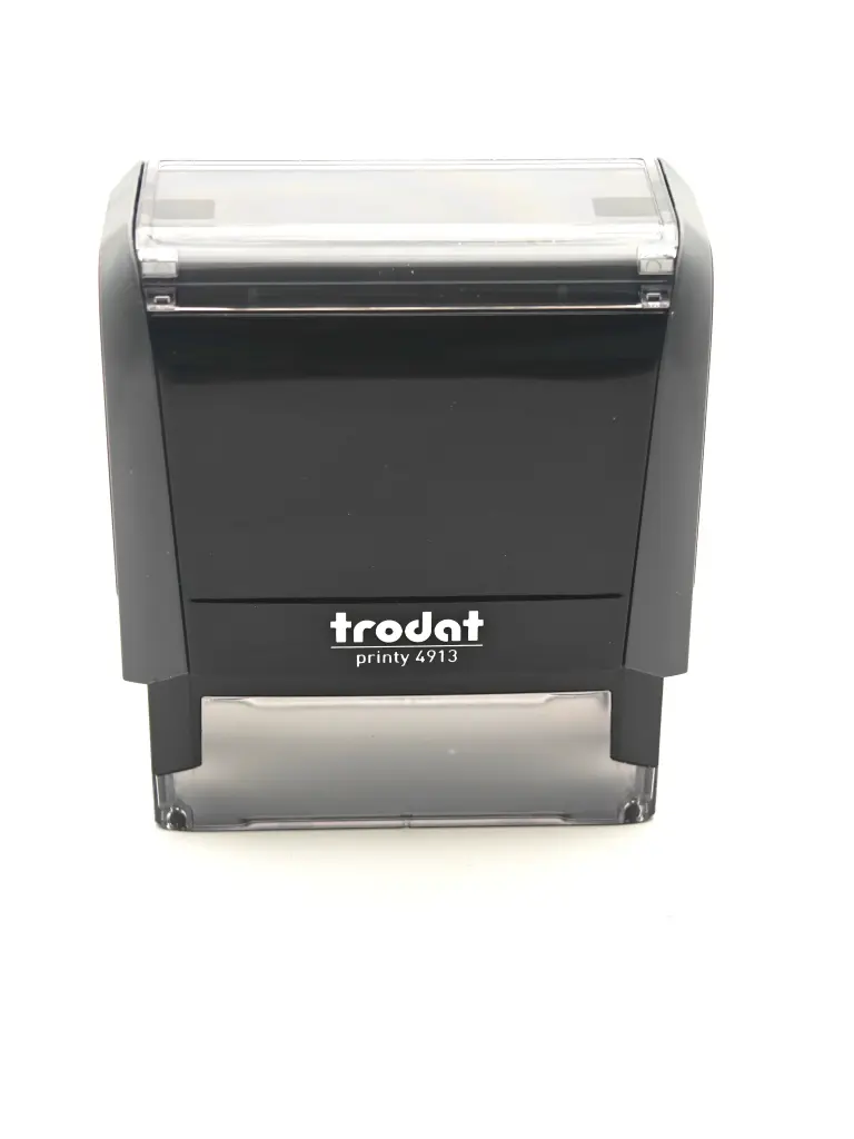 Trodat 4913 Size: Approx. 7/8" x 2 3/8" Self-Inking Stamp