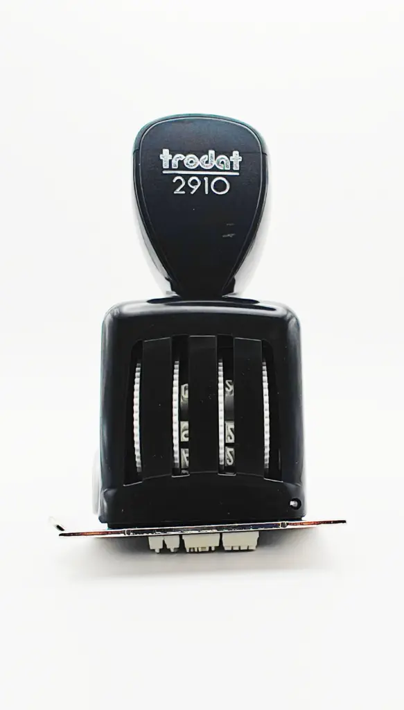 Trodat 2910 P01 Dater Rubber Stamp Size: Approx. 1 1/2" x 2"
