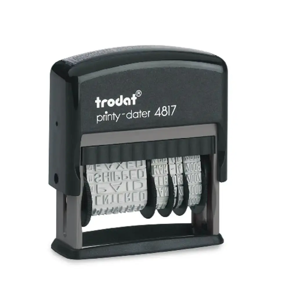 Trodat 4817 Business Dater prints multiple words – Dater Rubber Stamp (1.81" x 0.15")