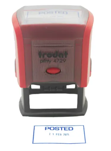 Trodat 4729 Self-Inking Dater Stamp Size: Approx. 1 3/16" x 2"