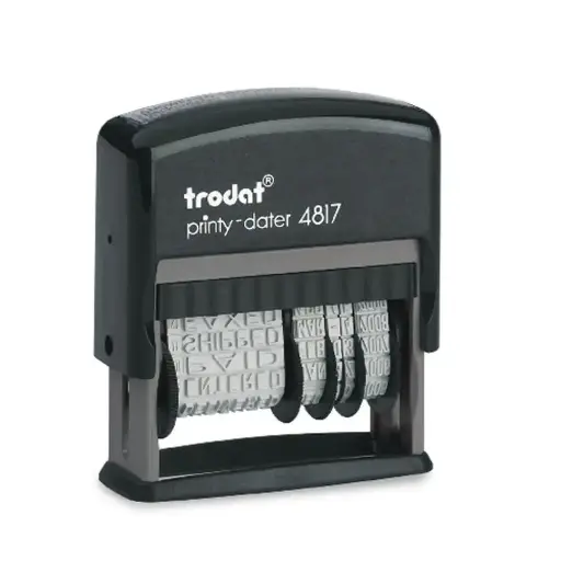 [RS TRODAT 4817] Trodat 4817 Business Dater prints multiple words – Dater Rubber Stamp (1.81" x 0.15")